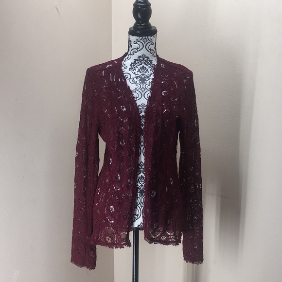 burgundy lace jacket